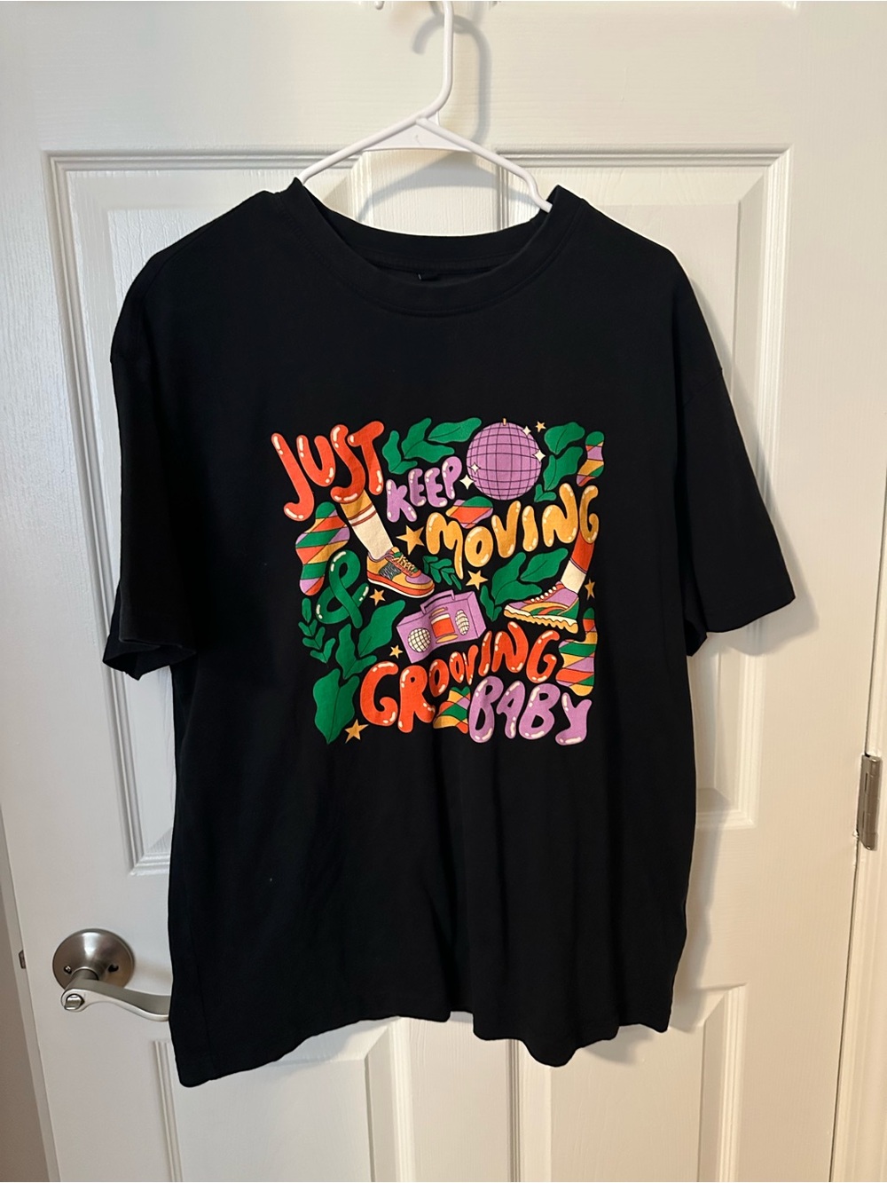 Black Graphic Short-Sleeve Tee - Just Keep Moving